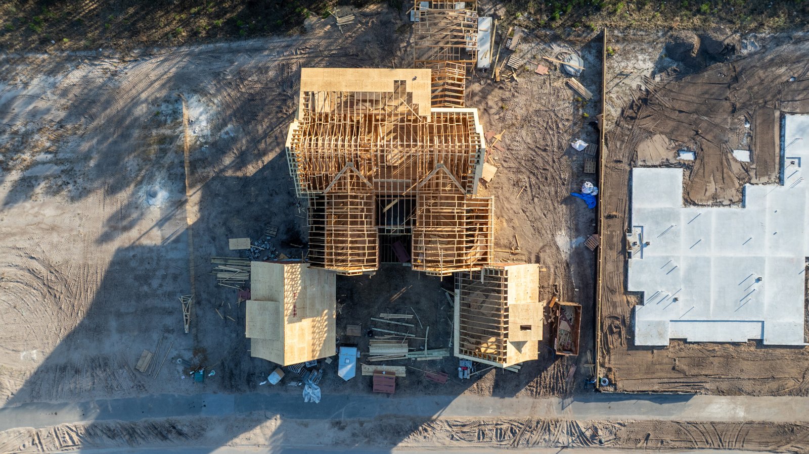 Drone imagery of residential construction on 30A